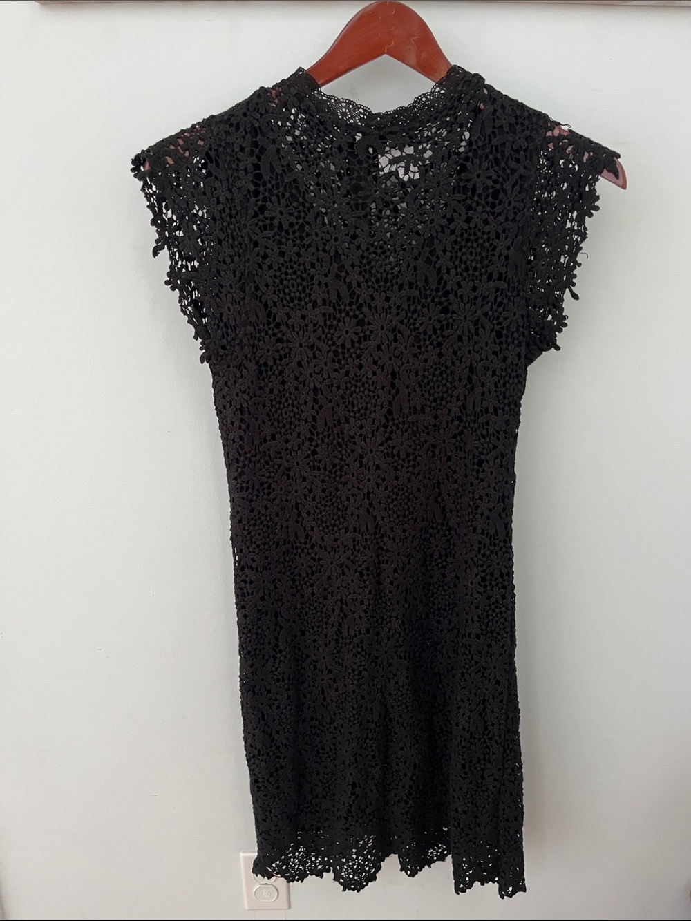 Velvet by Graham & Spencer Black Crocheted Midi Dress
